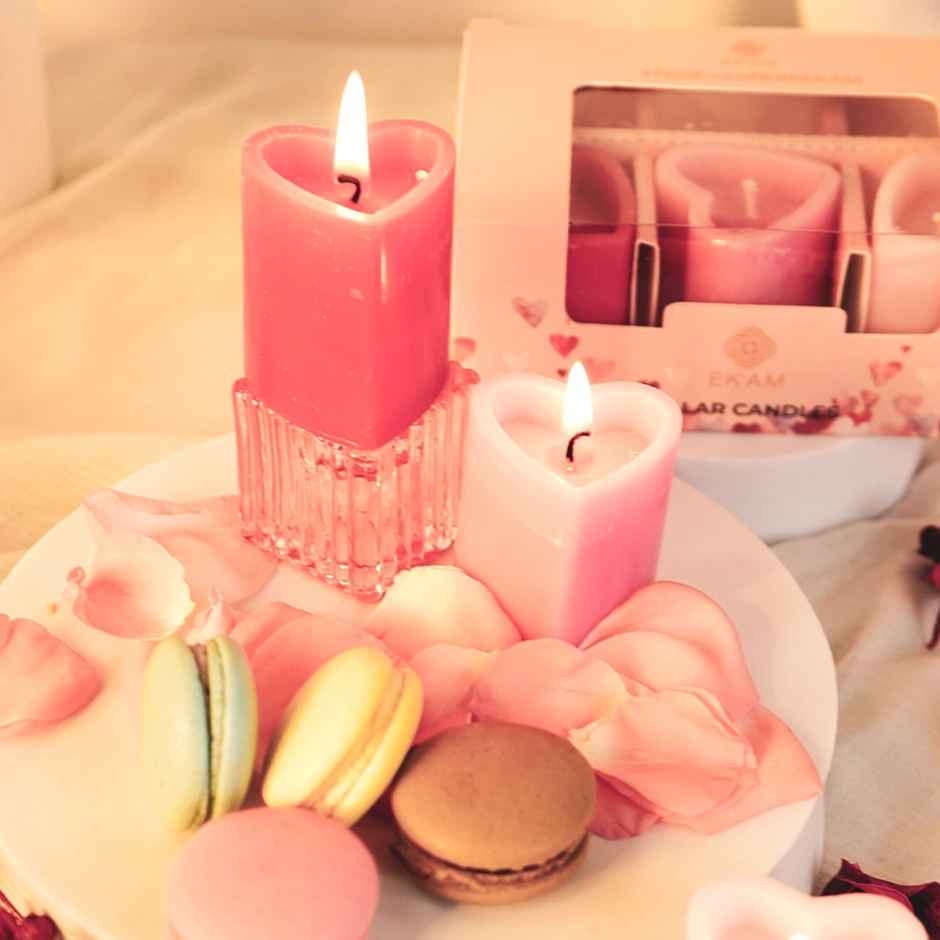 Ekam Heart Shaped Pillar Candle