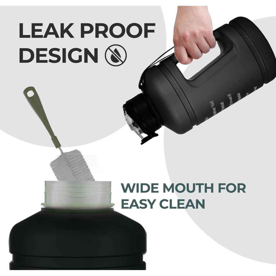 Solara Plastic Insulated Water Bottle | Black Knight | 2.2 L