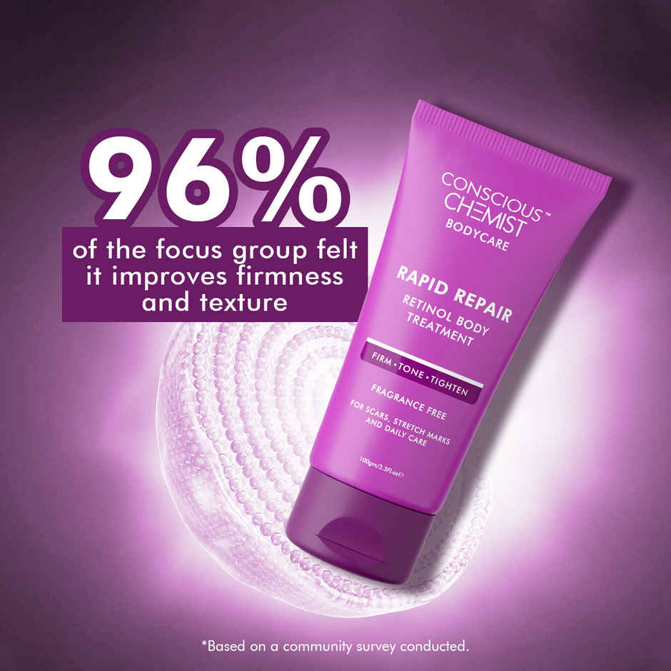 Conscious Chemist Retinol Body Cream Reduces Stretch Marks, Uneven Skin Tone & Scars