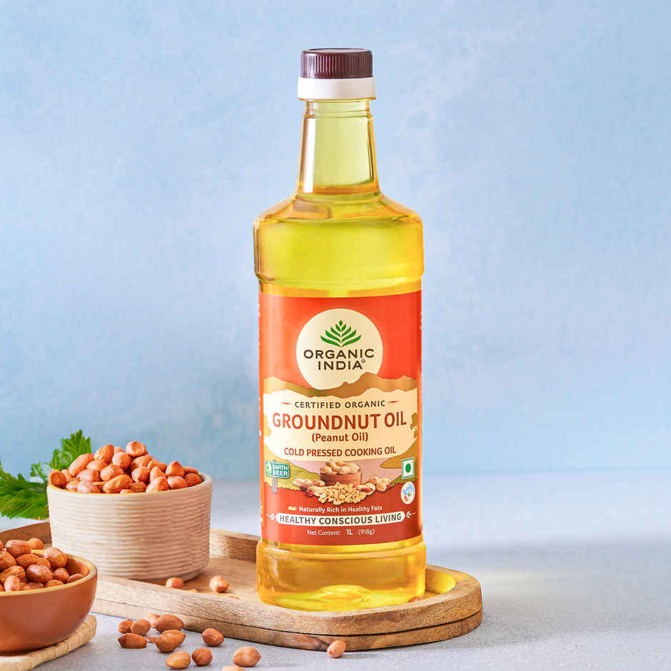 A TATA Product - Organic India Groundnut (Peanut) Oil, Cold Pressed Unrefined Oil