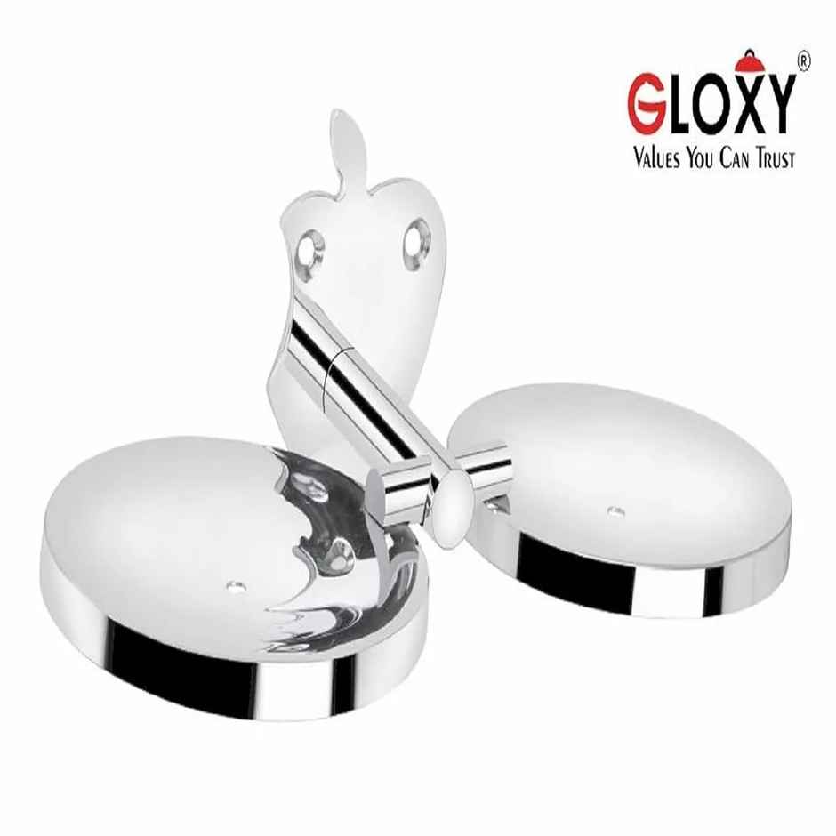 Gloxy Stainless Steel Double Soap Dish | Rust Proof Soap Stand | Bathroom Accessories SS304