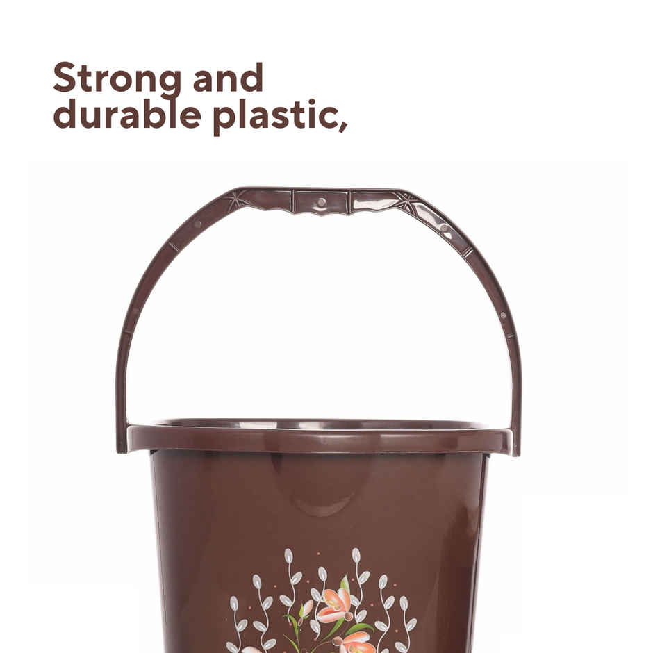 Jalore Square Plastic Bucket | Brown |25 L