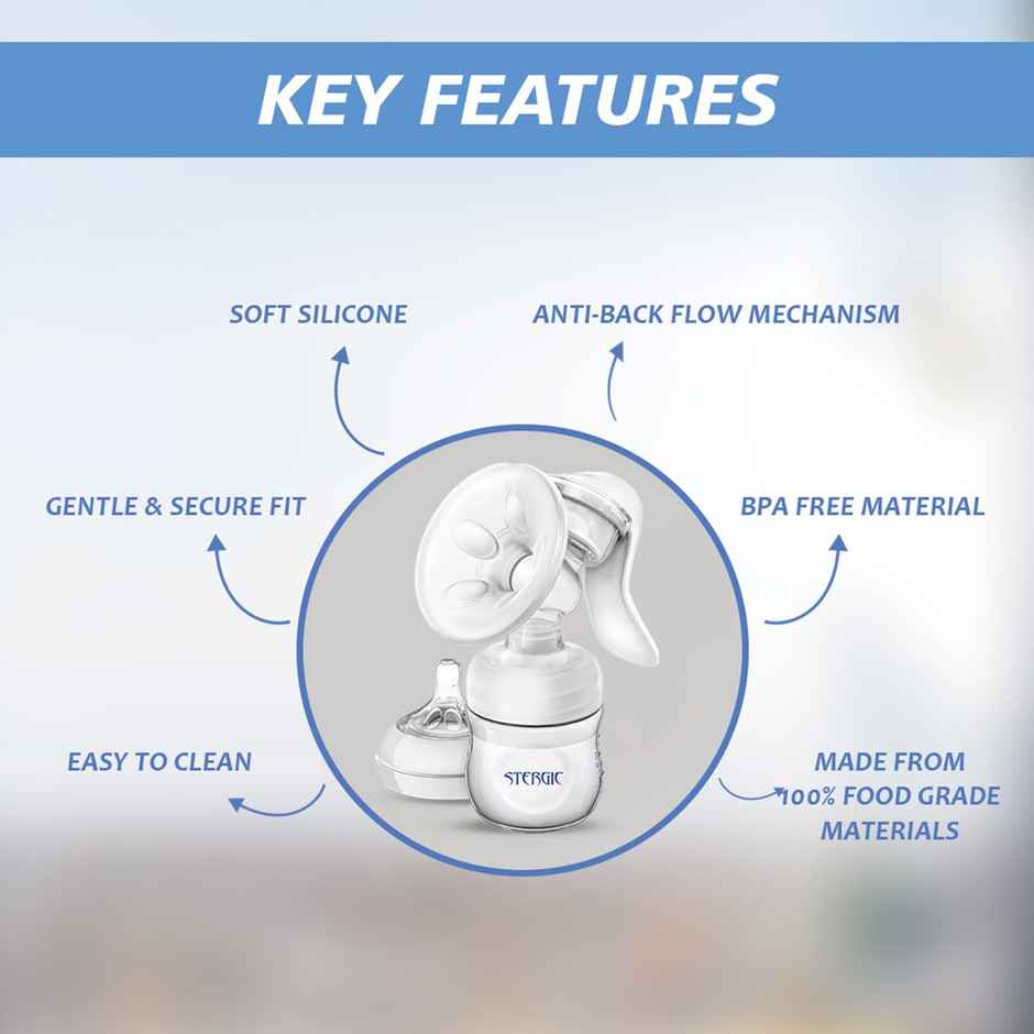 Stergic Next Comfy Manual Breast Pump With Silicon Breast Shield