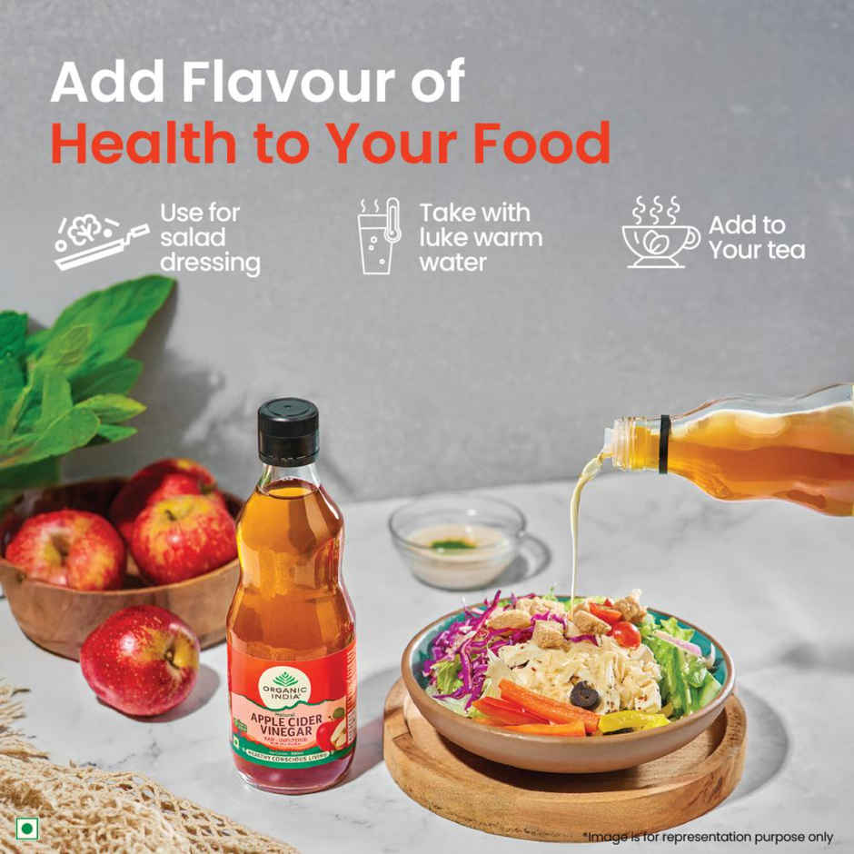 A TATA Product - Organic India Apple Cider Vinegar, Extracted from Spanish Red Apples