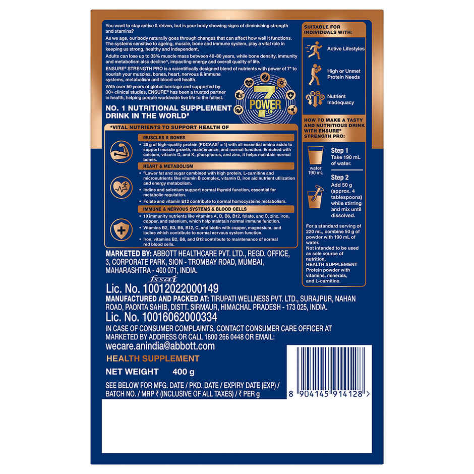 Ensure Strength Pro Chocolate High Protein | L-Carnitine