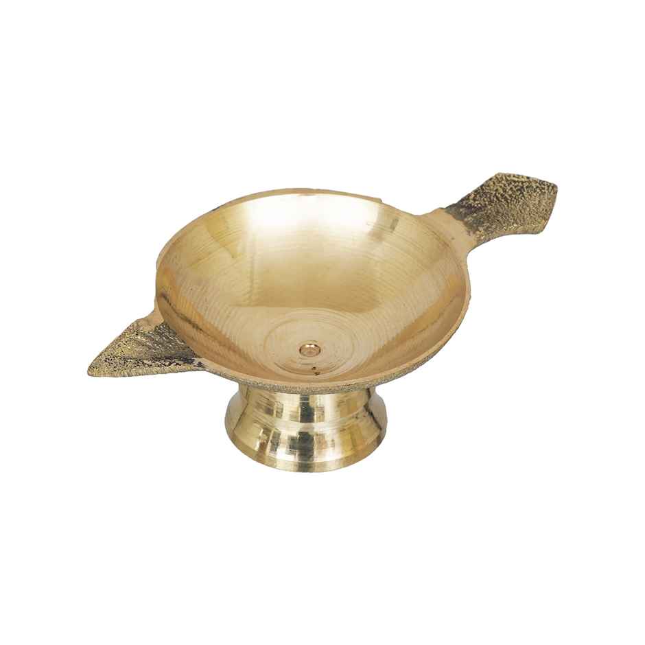 Golden Decorative Brass Diya With Stand And Holder | Traditional | Diya-Home | Ecraftindia