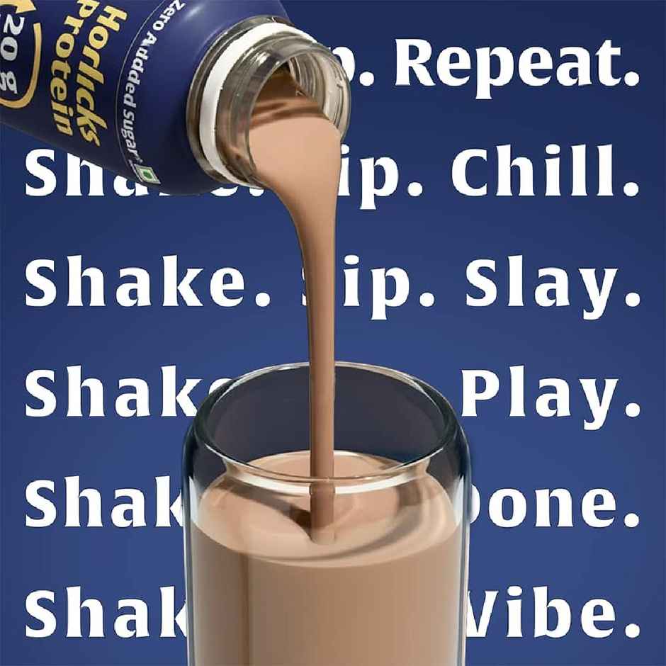 Horlicks Protein Milkshake, with 20g Protein Chocolate Flavour