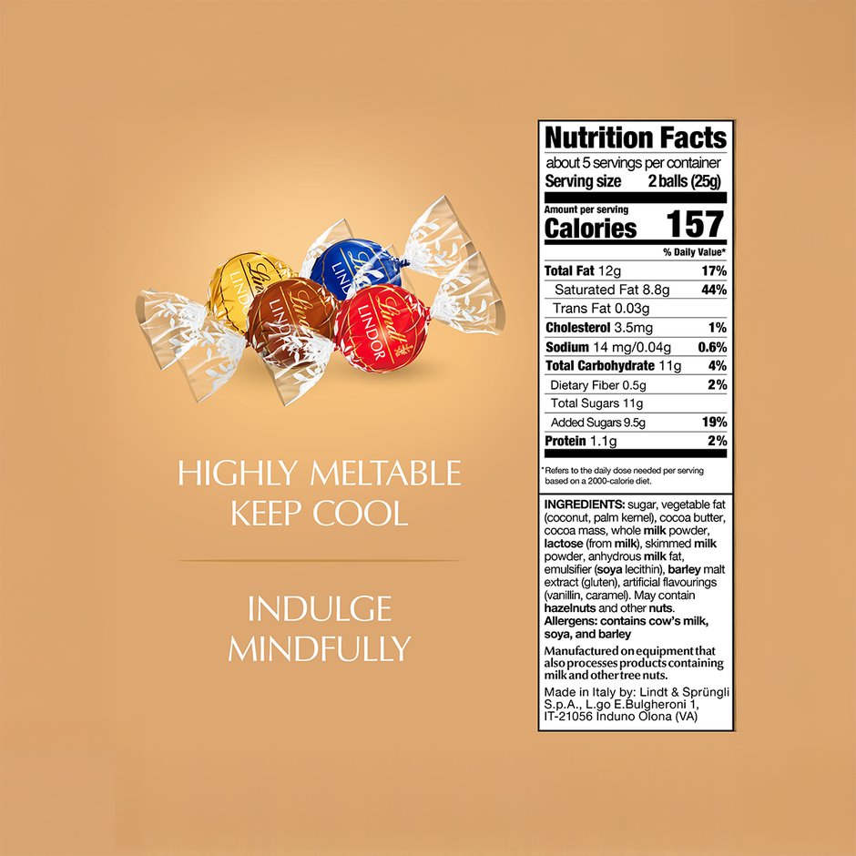 Lindt Lindor Smooth Melting Assorted Chocolates Cornet | Luxuriously Smooth Center