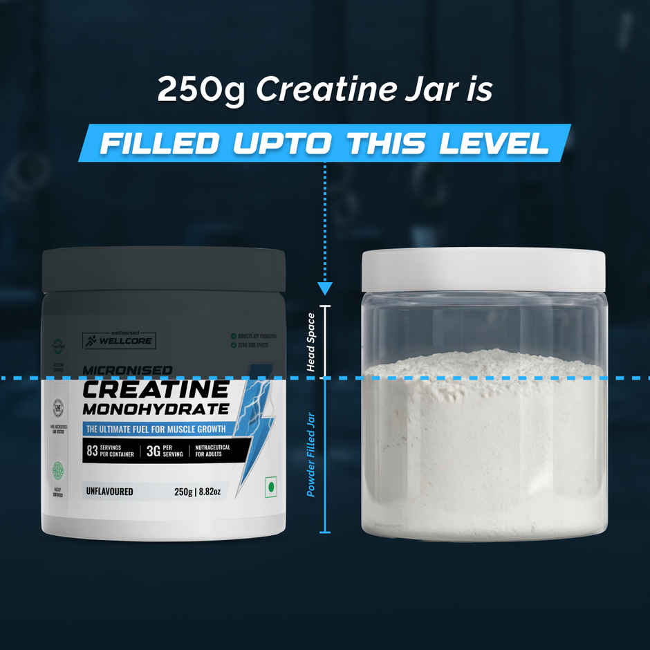 Wellcore Micronised Unflavored Creatine Monohydrate | 83 servings