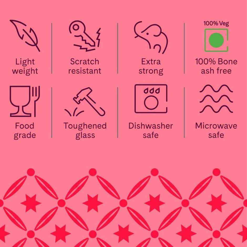 Larah By Borosil Kuba Blue Opalware 2 Pc Tea/Coffee Mugs, 350Ml Each, Microwave & Dishwasher Safe