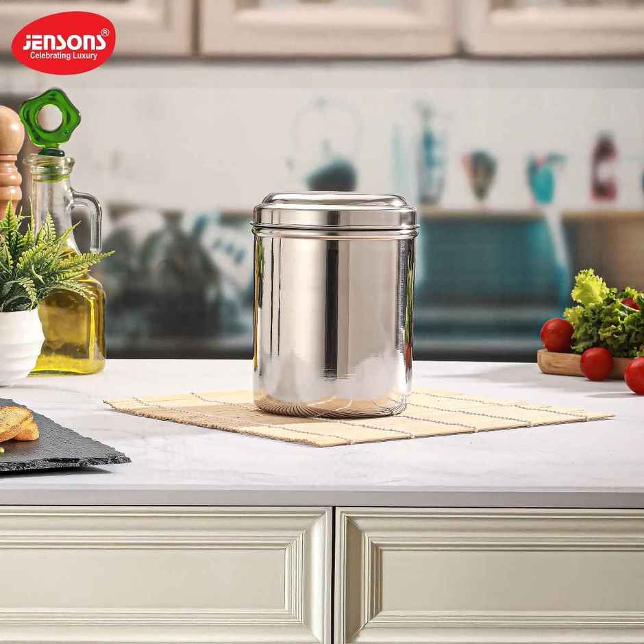 Jensons Stainless Steel Kitchen Storage Canister 12 cm | Airtight Container
