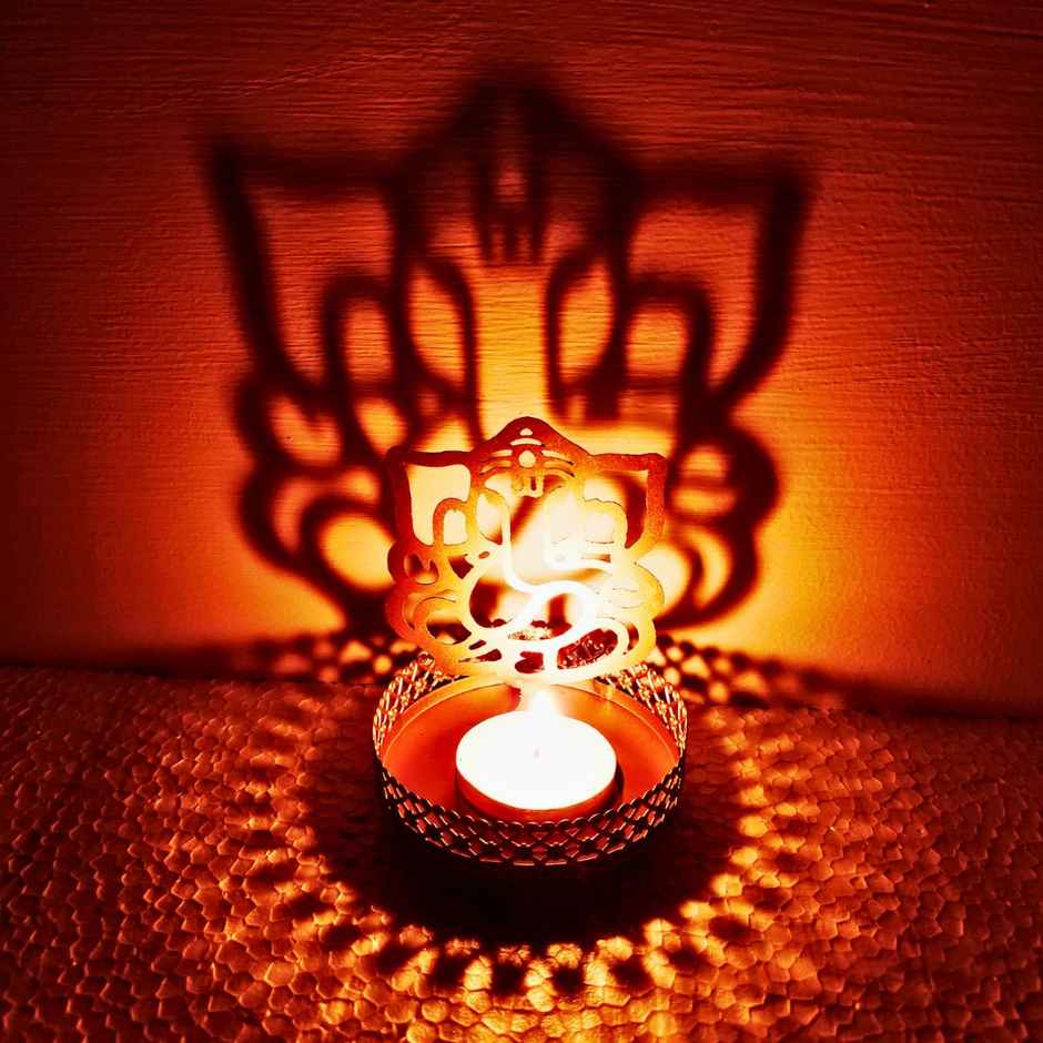Ganesh Shadow Diya | Metal | Satvik