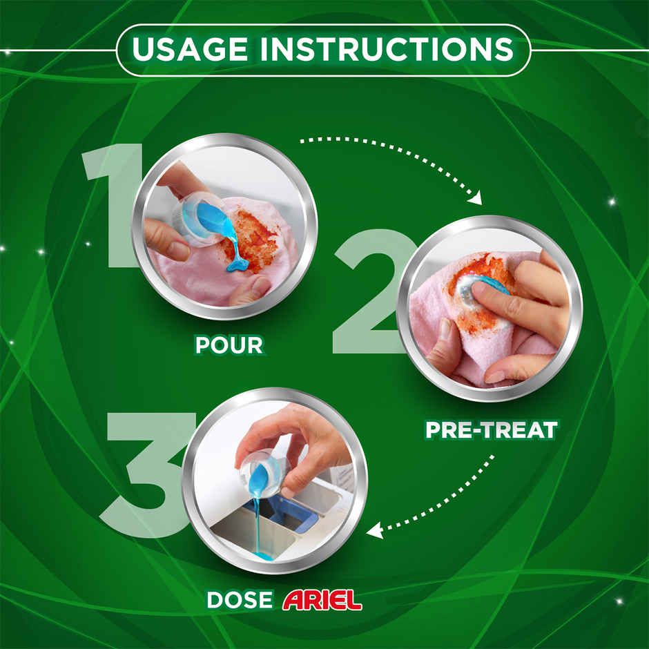Ariel Stain Removal Top Load Washing Machine Detergent Liquid (4L) & Godrej Fab Machine & Hand Wash Detergent Liquid Refill Pouch (950ml) Combo  