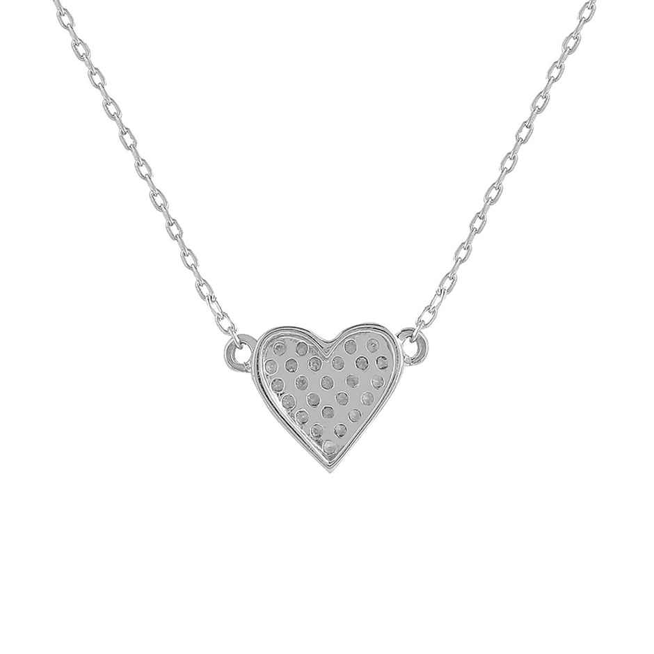 Voylla 925 Sterling Silver Cz Tiny Heart Pendant With Chain