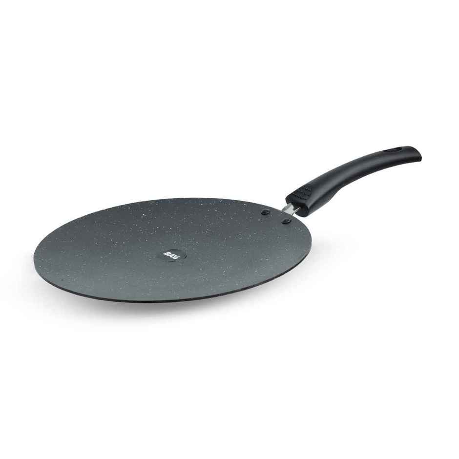 BAY6 Nonstick Concave Roti Tawa | 27 cm Grey, Non-Induction Base
