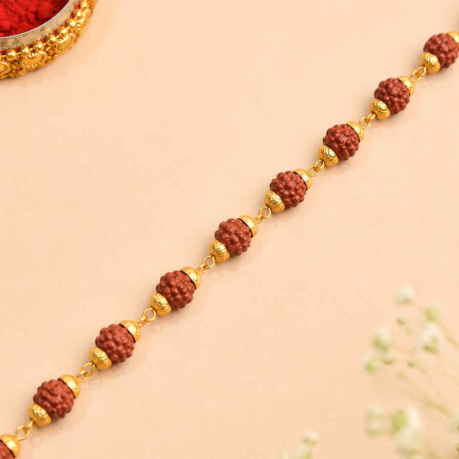 Sacred Rudraksha Bead Rakhi for Brother | Bracelet | Pack of 1 | Tomuncle