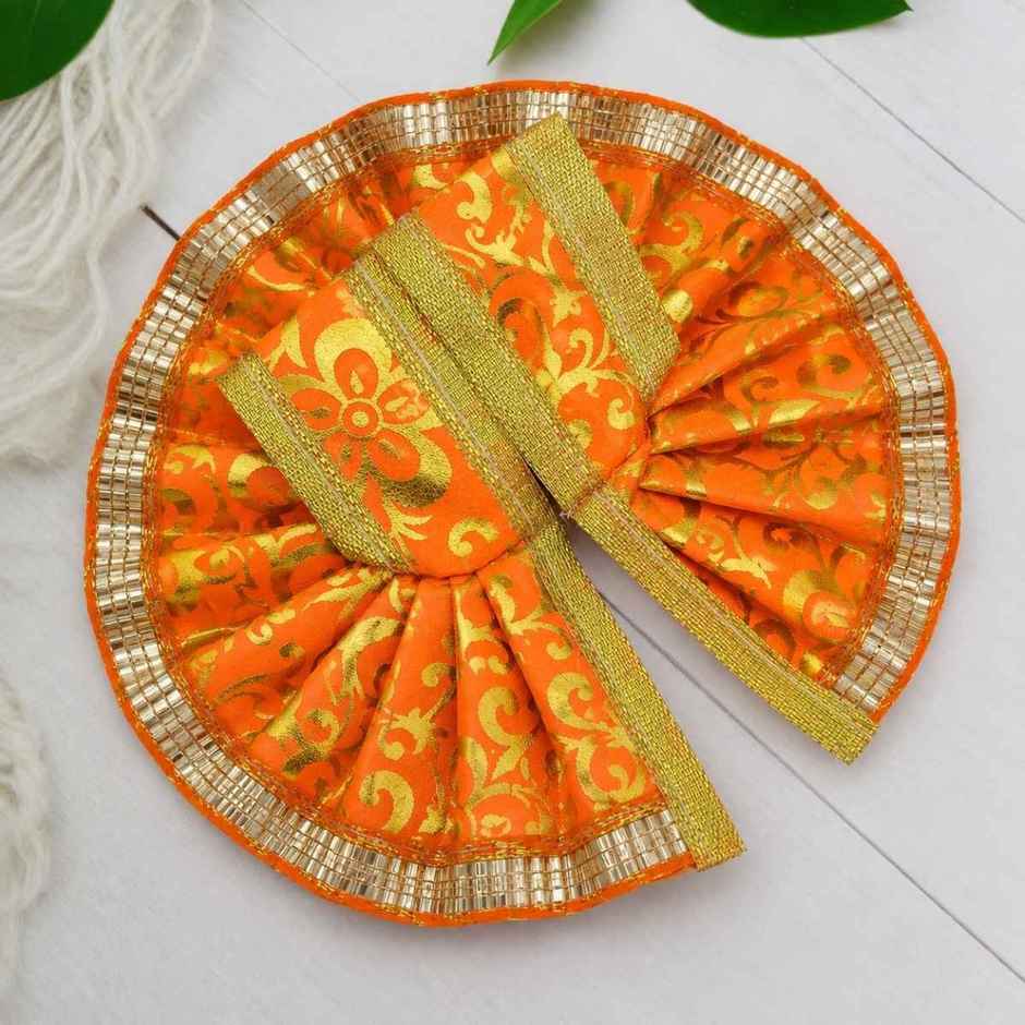 Gullak Laddu Gopal Foil Print Poshak | Orange | Size 1