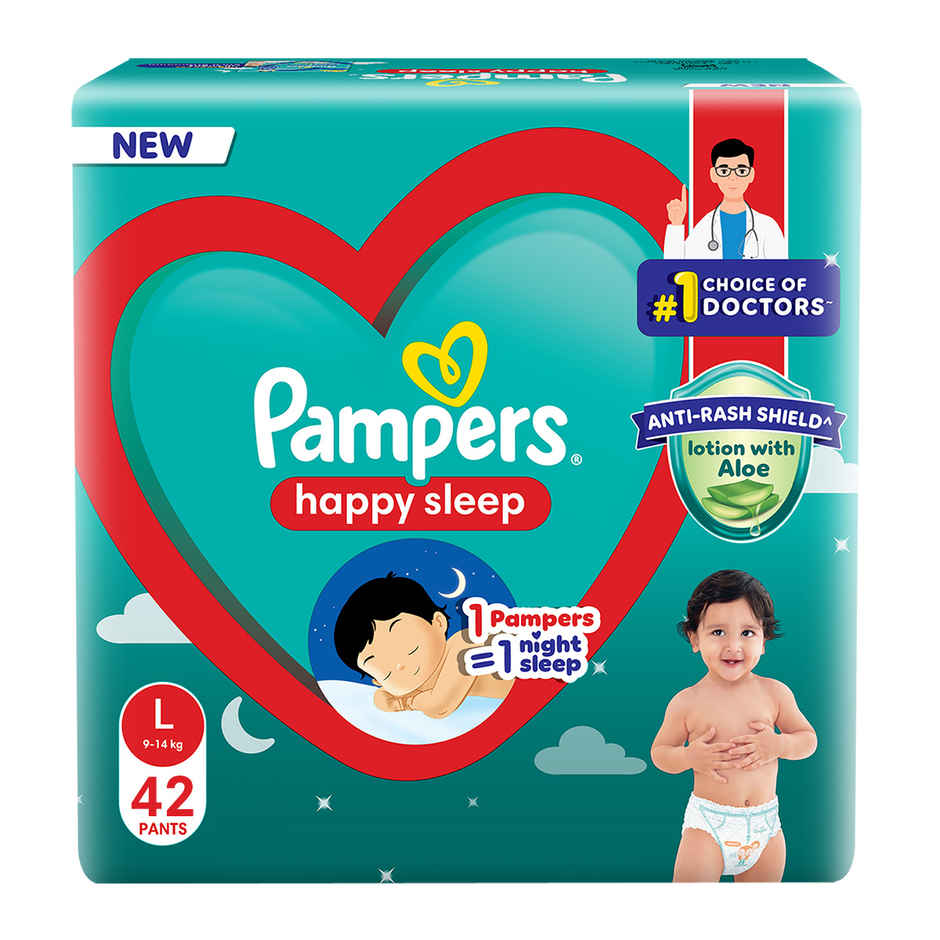 Pampers Happy Sleep Pant Style Baby Diapers | L | 9-14 Kg Diapers