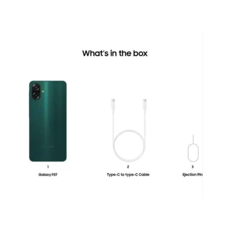 Samsung Galaxy F07 4G | 4GB RAM | 64GB Storage | 6.5 inches Display | 4G | Green