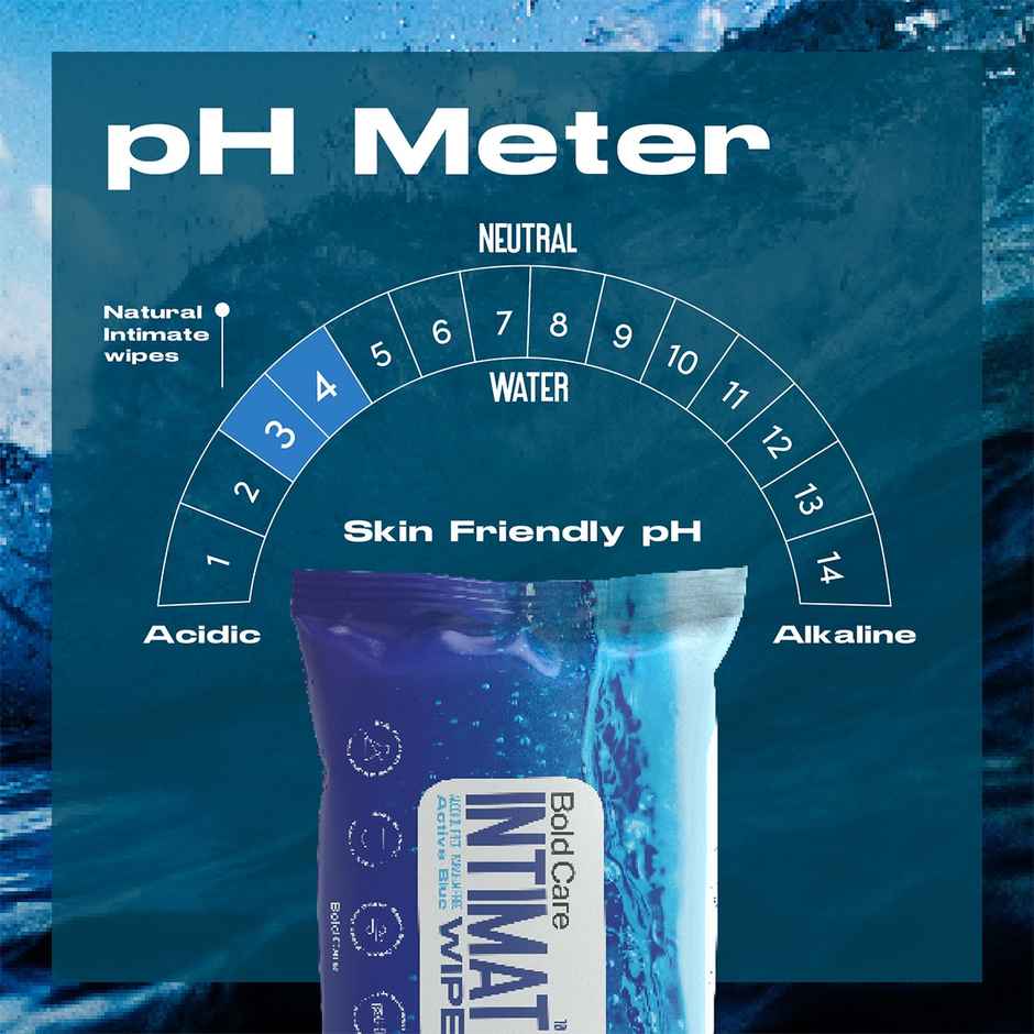 Bold Care Active Blue Intimate Cleansing Wipes For Men