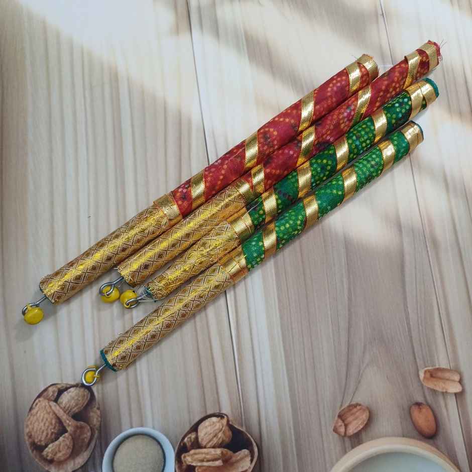 Dandiya Sticks for Kids - Gold Leheriya | Assorted | Gullak