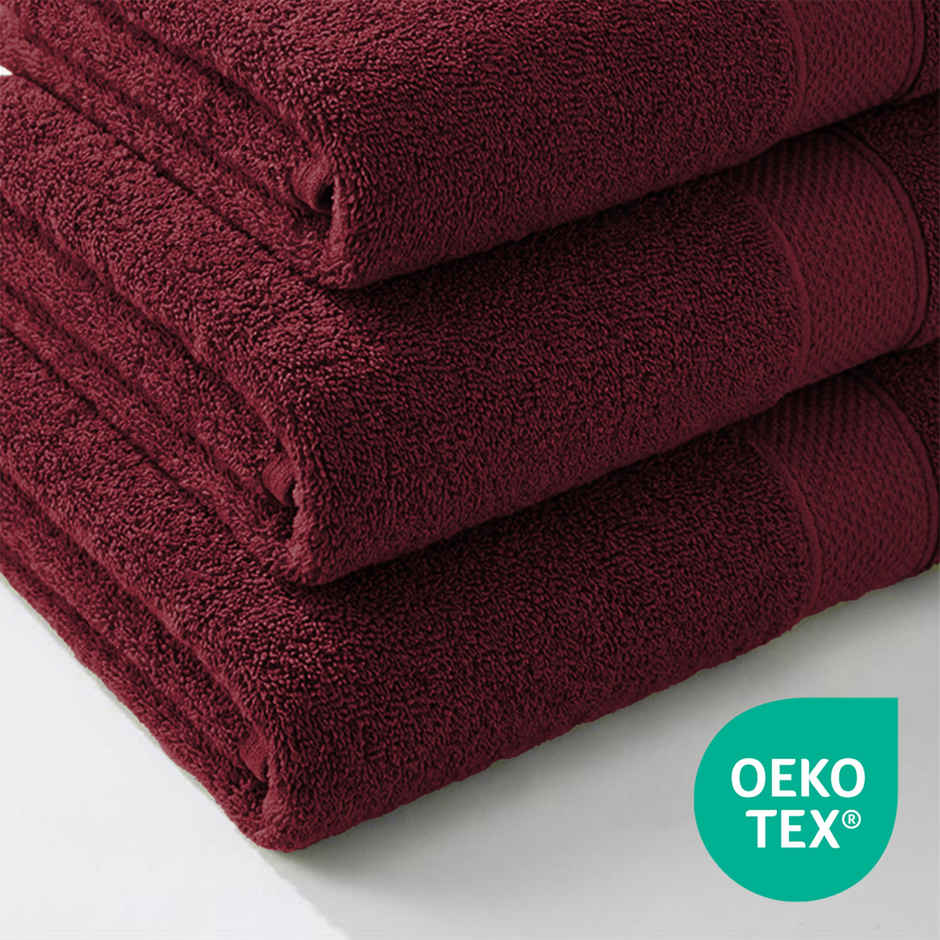 myTrident Urban Comfort Cotton Bath Towel | Wine Red