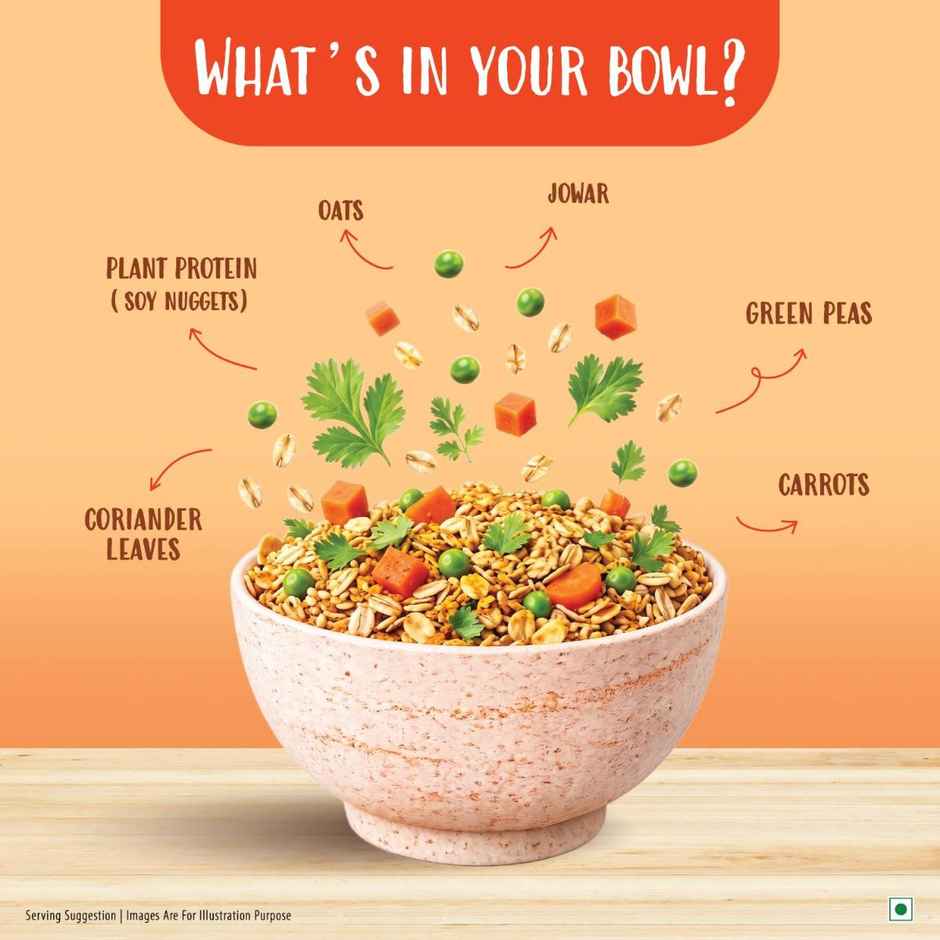 Tata Soulfull No Cook Millet Hi Protein Masala Oats with Real Vegetables, 25g Plant Protein