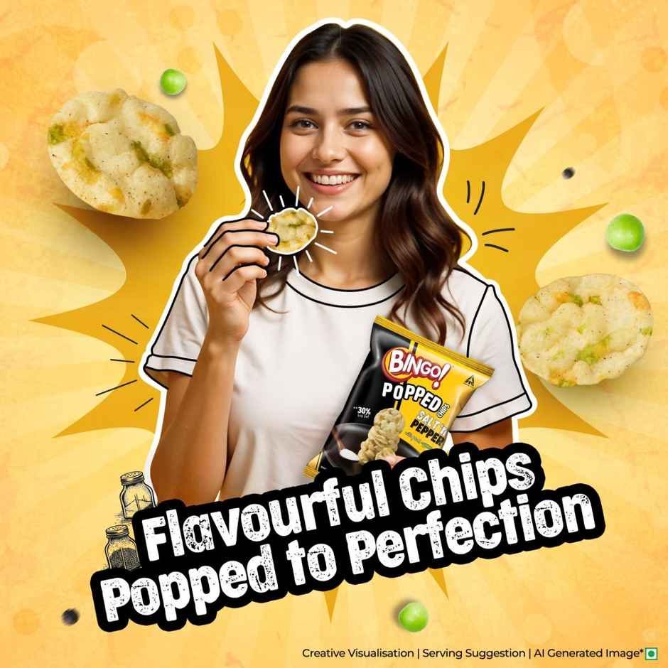 Bingo! Popped Chips Salt N Pepper | Crunchy & Savoury