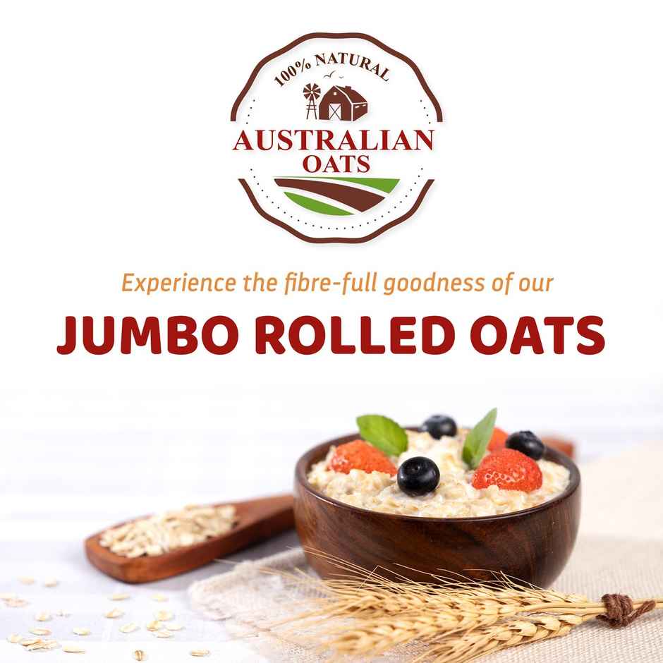 Pintola Oats 100% Jumbo Rolled Oats, Wholegrain, Gluten Free, High Fibre & Protein, Nutritious