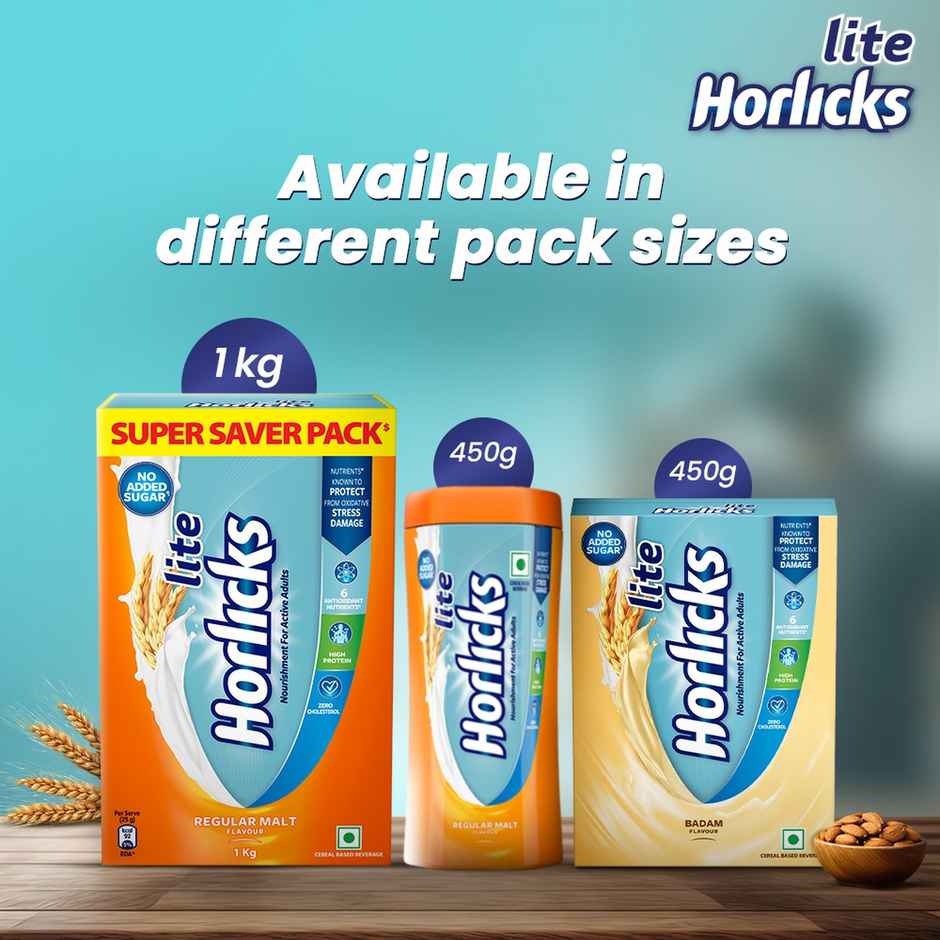 Horlicks Lite Jar Regular Malt Drink Mix