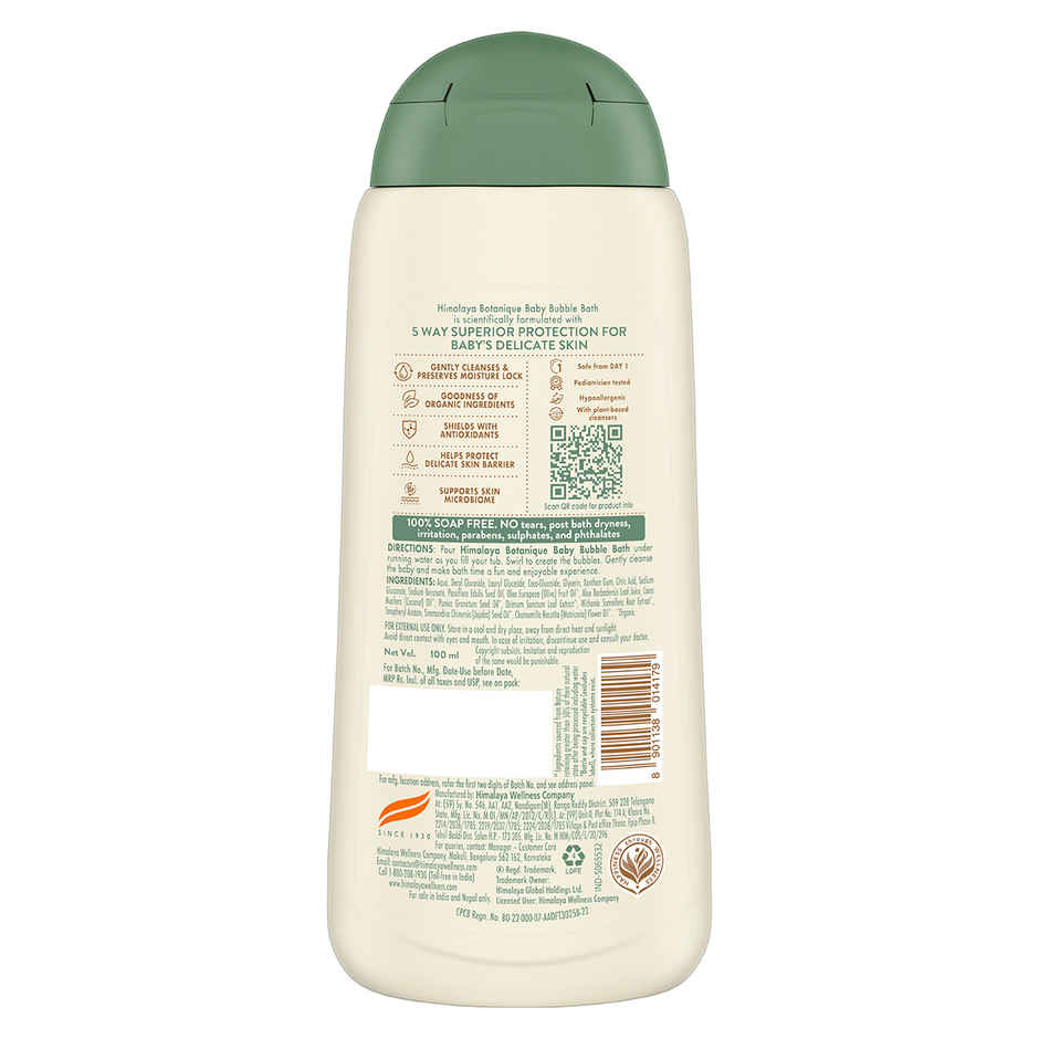 Himalaya Botanique Baby Bubble Bath | Organic | No Tears | Preserves Moisture | Hypoallergenic