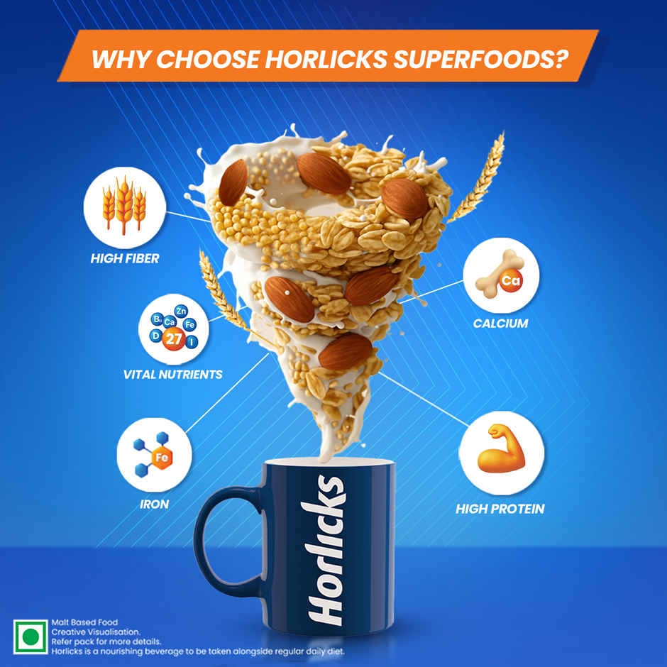 Horlicks No Added Sugar Nutrition Drink Jar | Superfoods