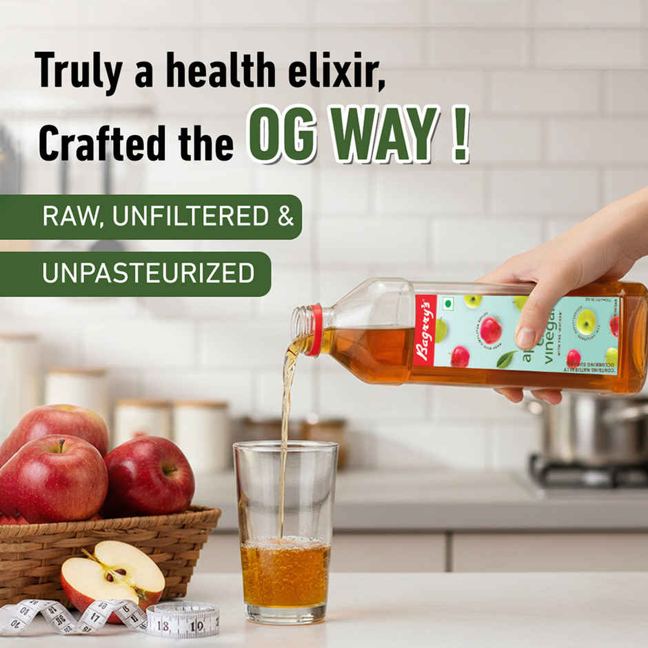 Bagrrys Apple Cider Vinegar with the Mother Certified Organic,Made with Himalayan Apples,Raw