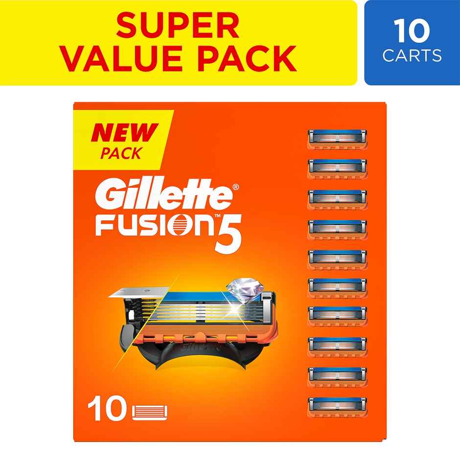 Gillette Fusion Manual Shaving Razor Blades For Men (10 Cartridges)