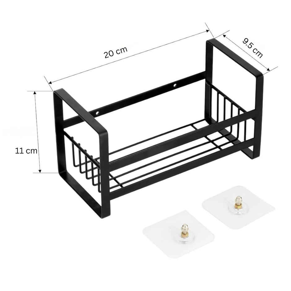Zedak Self | Rack Adhiesive Wall Mounted Sink Organiser | Black
