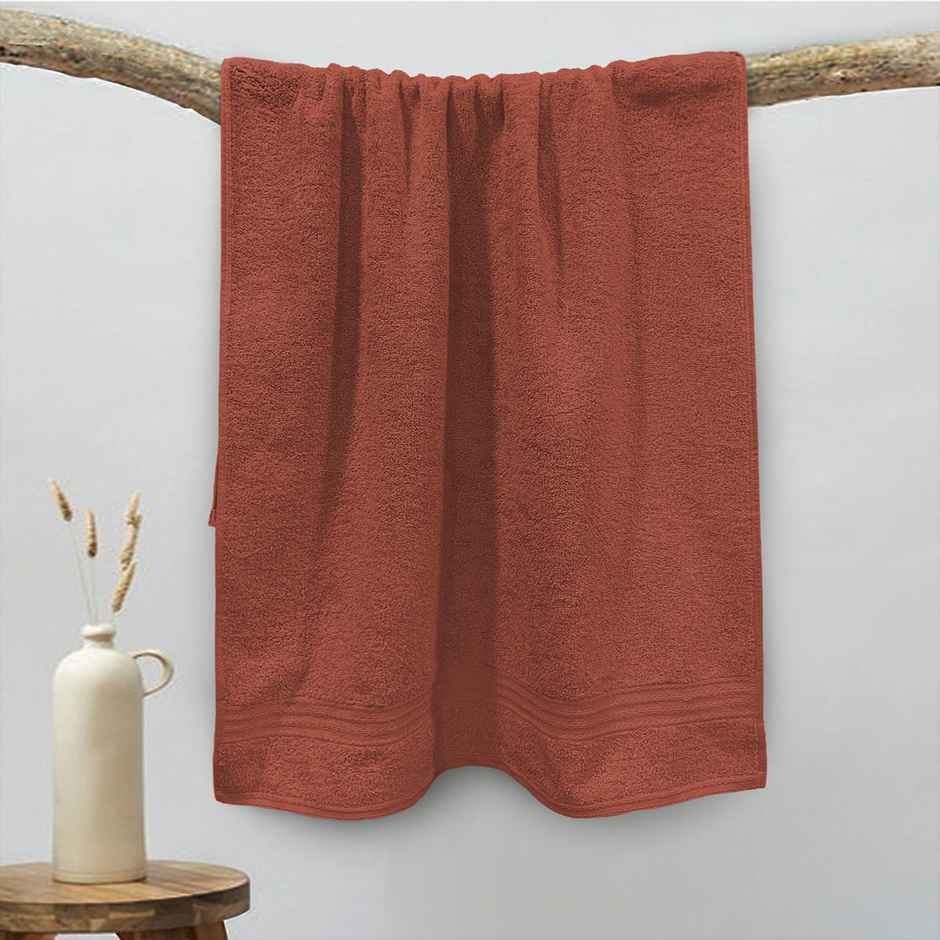 Sassoon Anatolia 100% Cotton Medium Bath Towel | Rust | 60 x 120 cm