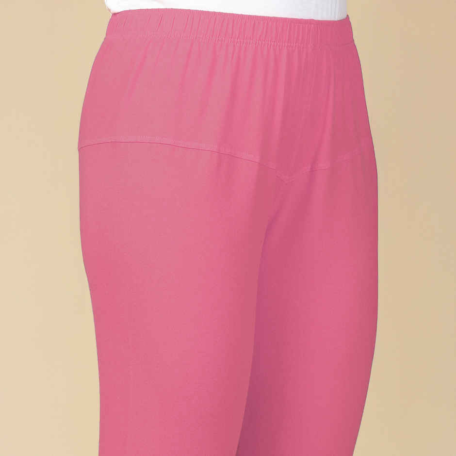 PYNK By Lux Cozi Women Ultra Soft 360 Stretch Premium Cotton Churidar Leggings|Light Pink|Free Size