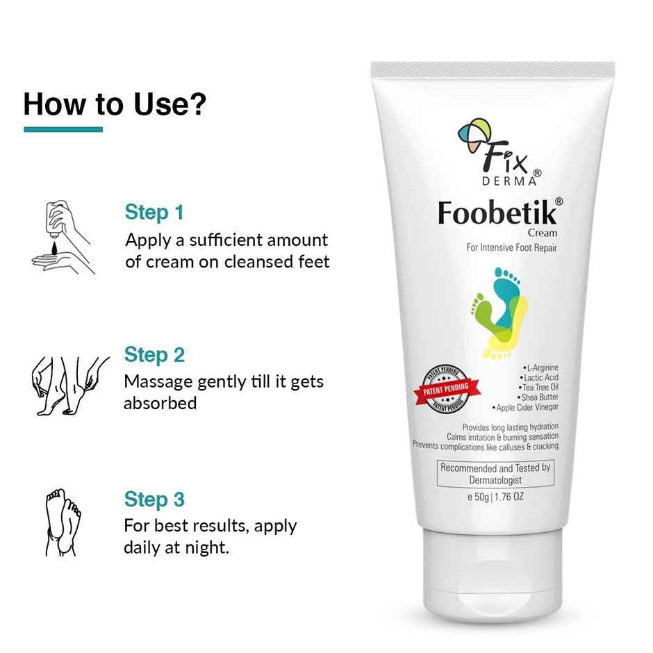 Fixderma Foobetik Cream Foot Cream Foot Care For Diabetic For Dry & Cracked Feet Moisturizes