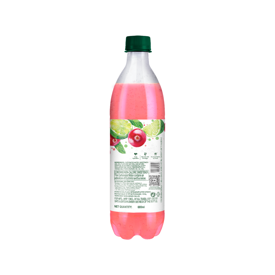 Paper Boat Zero Sugar Cranberry Lime Sparkling Water | Sugar Free Cold Drink