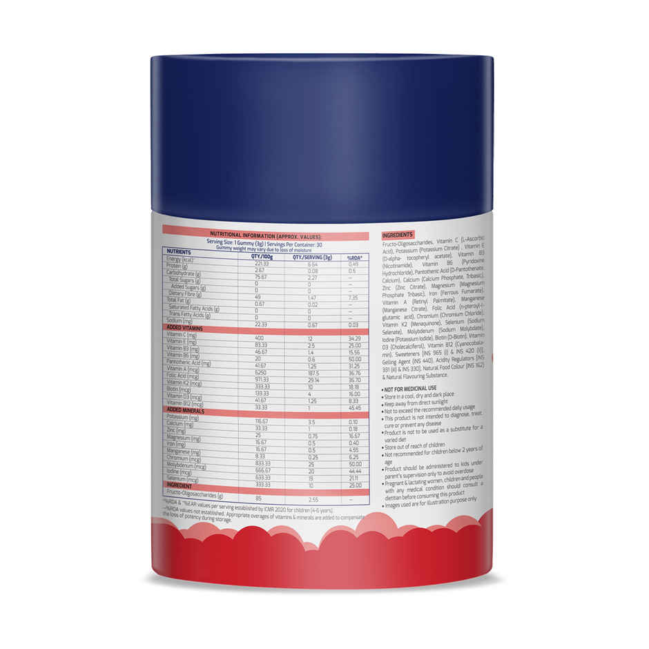 Gritzo Super Gummies, Multivitamin for Kids ( Natural Strawberry Flavour)