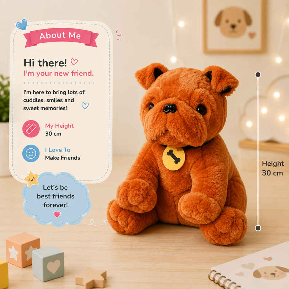 ToyTales Bruno Dog Plush Toy | Stuffed Animal Soft Toy | Birthday Gift for Kids | Gift Baby | 30cm