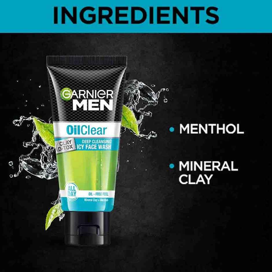 Garnier Men Oil Clear Clay D-Tox Icy Face Wash