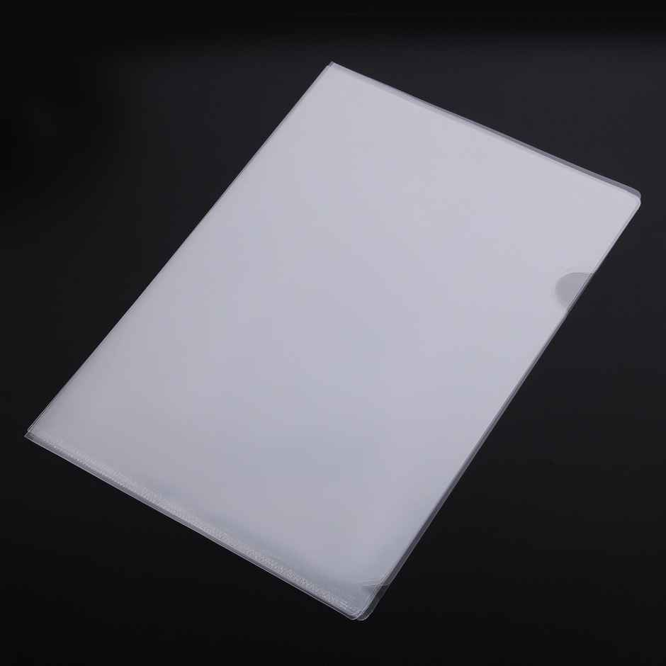 Saya L-Shape Folder File - 20 Units Pack, A4 Size, Durable 120 Micron Transparent Document Holder