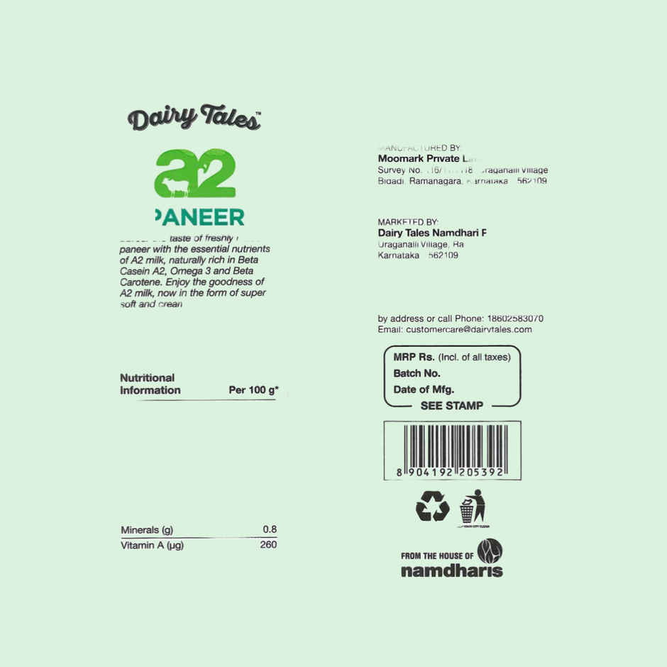 Namdhari's Dairy Tales A2 Paneer
