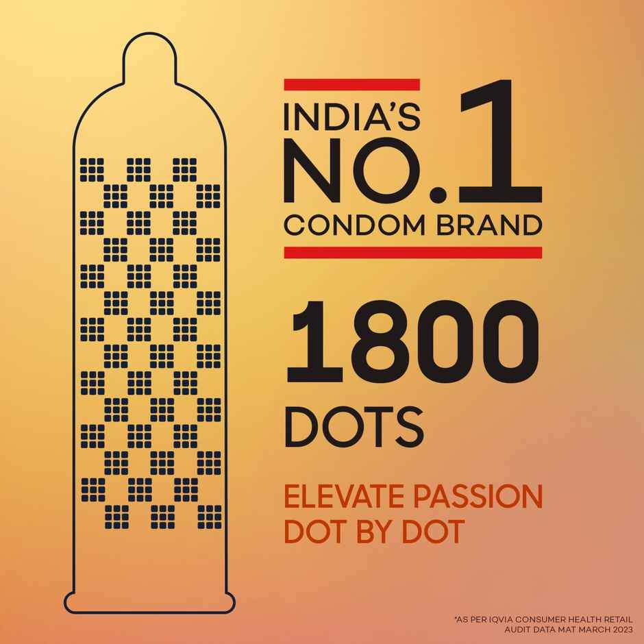 Manforce Epic Passion Extra Dotted Premium Condoms For Men With 1800 Square Dots For Intense Pleasure Fruit Punch Flavour Disposable Pouch