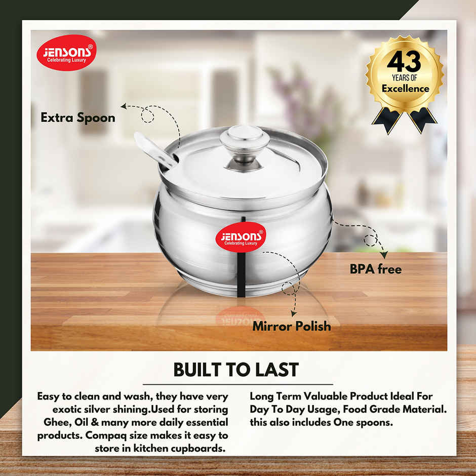 Jensons Stainless Steel Ghee Pot