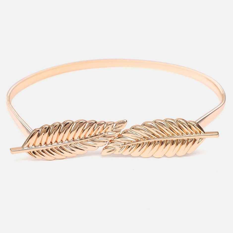 YouBella Jewellery Celebrity Inspired Adjustable Metal Plate Type Golden Kamarband Waist Belt (S-1)