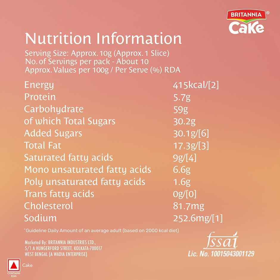 Britannia Gobbles Bar Cake - Fruity Fun Combo