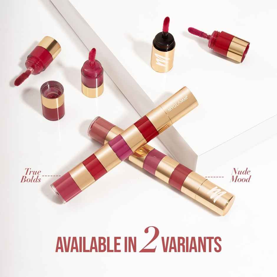 Myglamm Super 4-In-1 Matte Liquid Lipstick Stack - True Bolds