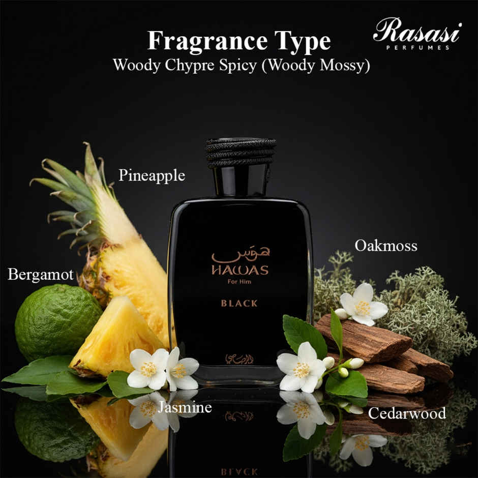 Rasasi Hawas Black Pour Homme Eau de Parfum for Men